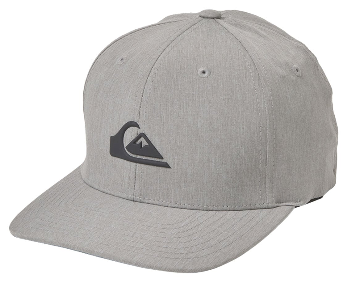 Quiksilver Amped Up Flexfit Hat - Men's Performance Cap, Light Grey Heather