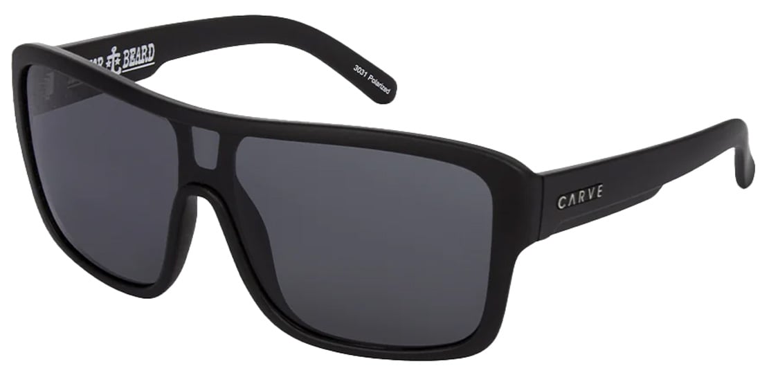 Carve Anchor Beard Sunglasses - Matte Black / Black Polarized