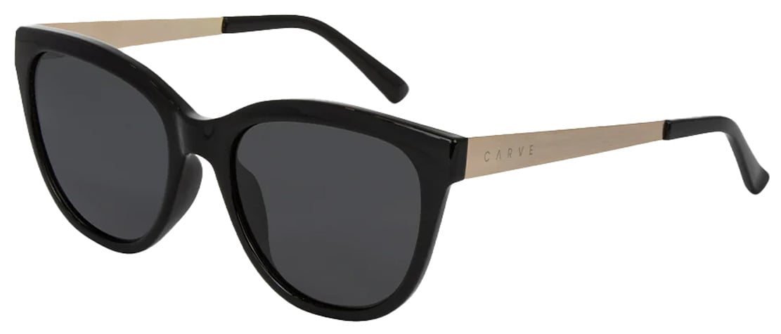 Carve Allure Sunglasses - Gloss Black Gold / Dark Gray Injected Polarized