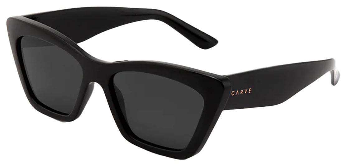 Carve Tahoe Sunglasses - Gloss Black / Dark Grey Injected Polarized
