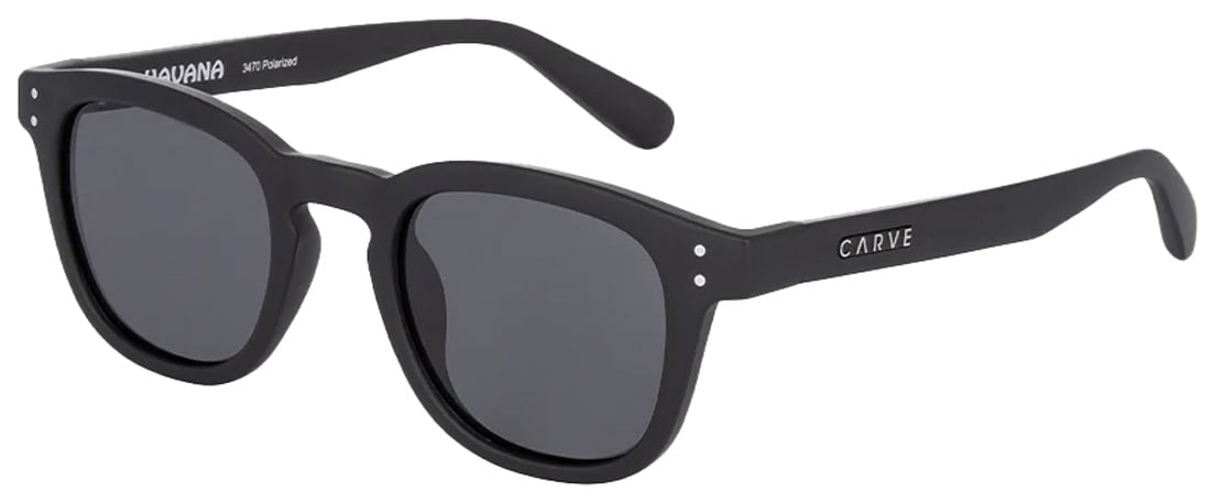Carve Havana Sunglasses - Matte Black / Grey Injected Polarized
