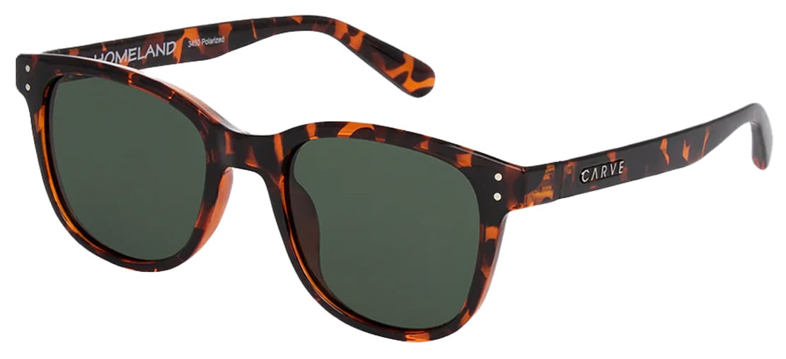 Carve Homeland Sunglasses - Gloss Tort / Green Injected Polarized