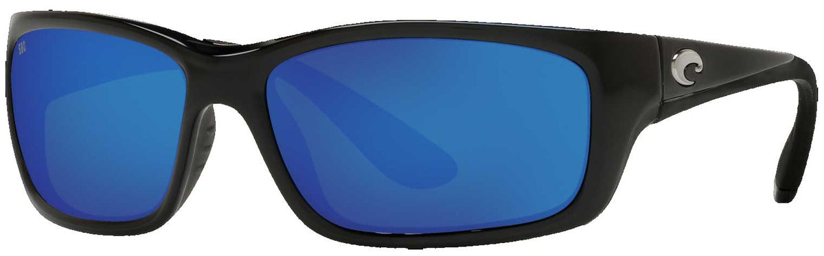 Costa Jose Sunglasses - Shiny Black / Blue Mirror Polar Glass, front view