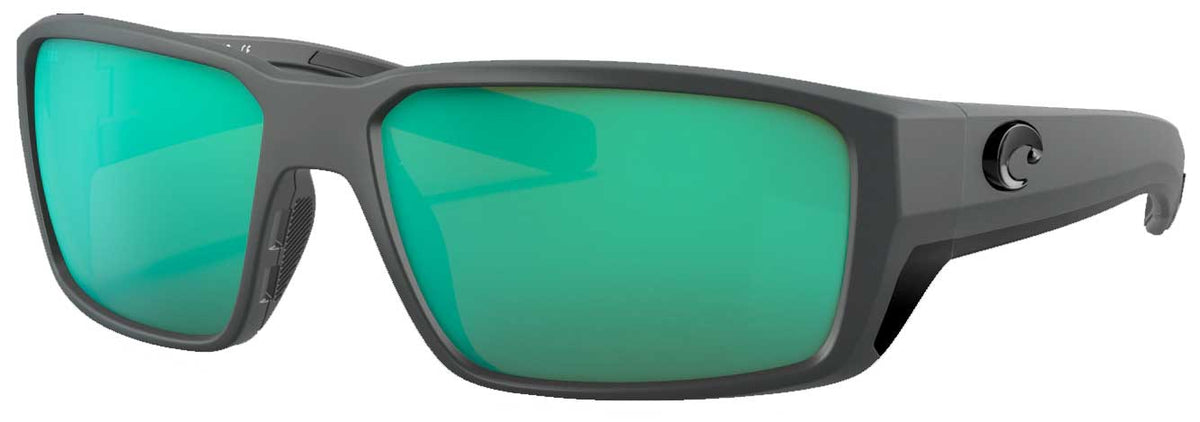 Costa Fantail Pro Sunglasses - Matte Grey / Green Mirror Polar Glass, front view