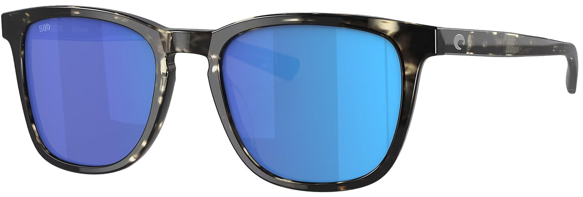 Costa Sullivan Sunglasses - Shiny Black Kelp / Blue Mirror Polarized, front view