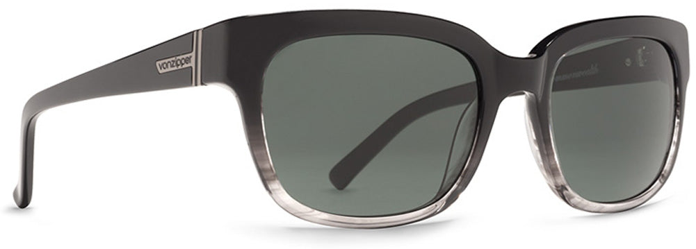 Von Zipper Commonwealth Sunglasses - Black Fade / Green Grey, front view