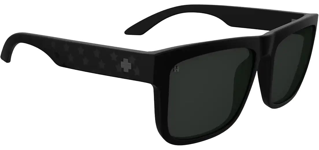 Spy Discord Sunglasses - Matte Black Gloss Flag / Happy Grey Green