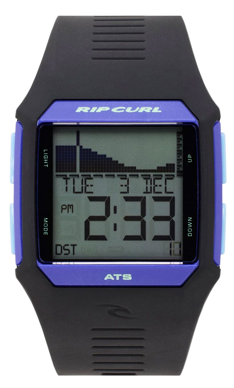 Rip Curl Men's Rifles Tide Watch - Surf and Ocean Tide Watch, Blackberry