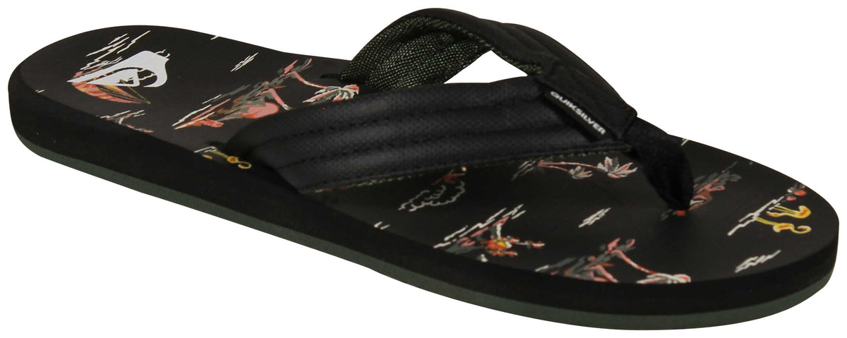 Quiksilver Carver Print Sandal - Black / Black / Orange
