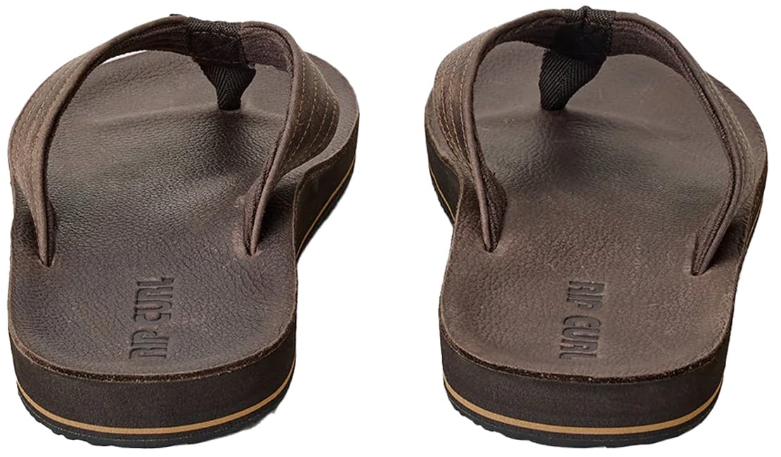 Rip Curl Men’s Surf Revival Leather Sandals - Premium Leather, Dark Brown – back view