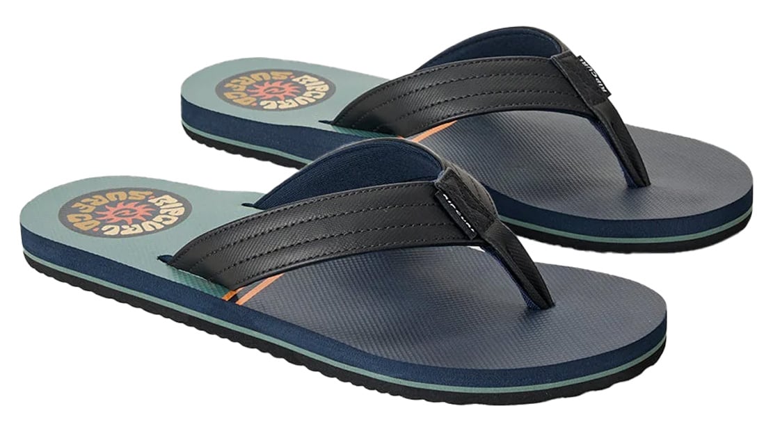 Rip Curl Men’s Ripper Bloom Sandal - Multi-Density Arch Support, Moss / Black
