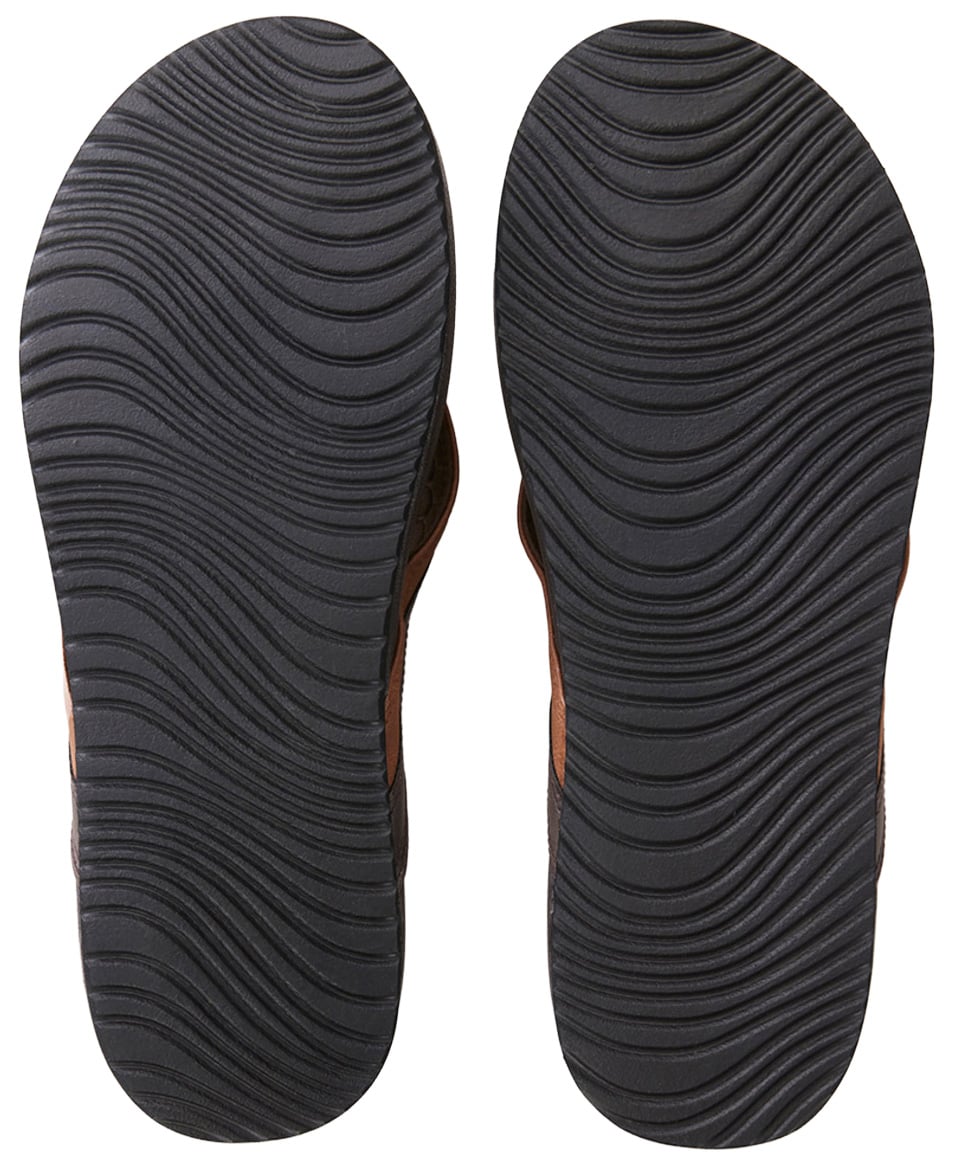 Rip Curl Soft Top Men’s Open Toe Sandal - Brown / Tan – sole view