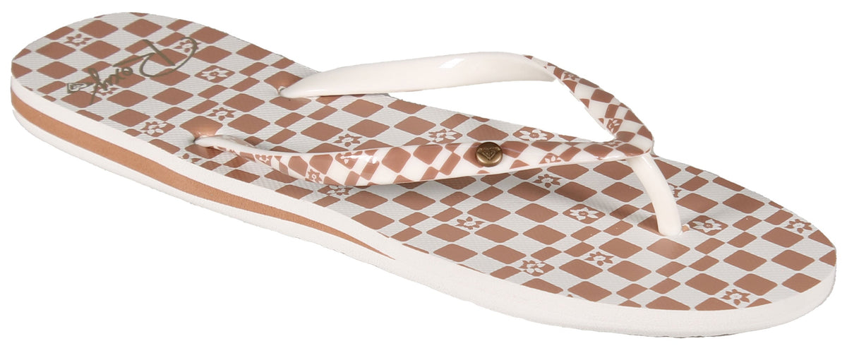 Roxy Portofino Sandal - Brown / White - 6