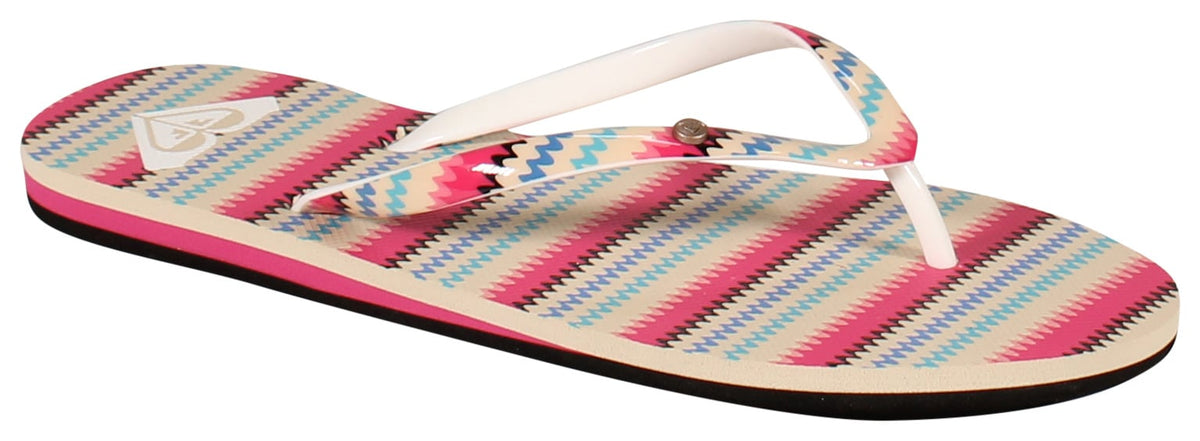 Roxy Portofino Sandal - Tan / Pink Stripe