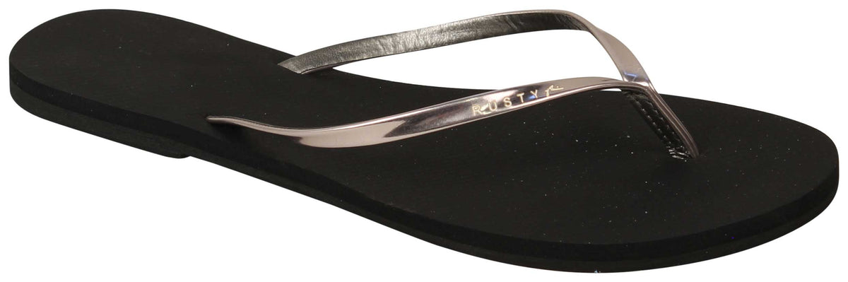 Rusty Shimmy Thong Sandal - Black