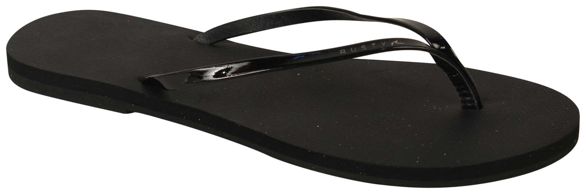 Rusty Shimmy Thong Sandal - Black Stealth