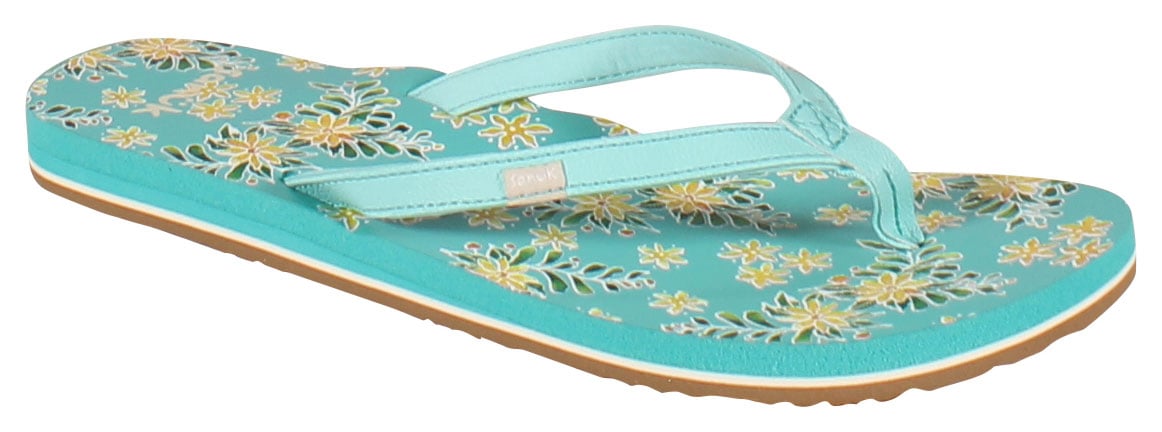 Sanuk Yoga Joy Vintage Floral Sandal - Aqua Splash