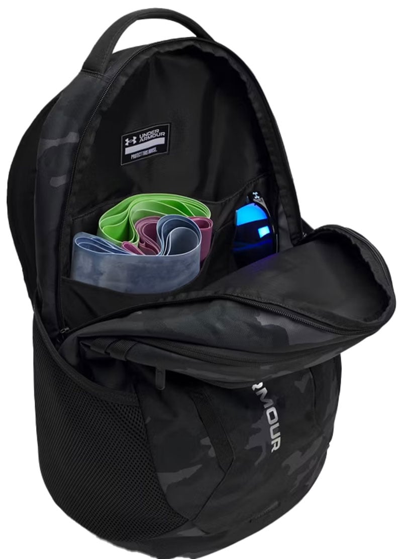 Under Armour Hustle 6.0 29L Backpack - Water-Resistant Laptop Pack, Black / Metallic Silver – alternate view 1