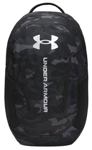 Under Armour Hustle 6.0 29L Backpack - Water-Resistant Laptop Pack, Black / Metallic Silver