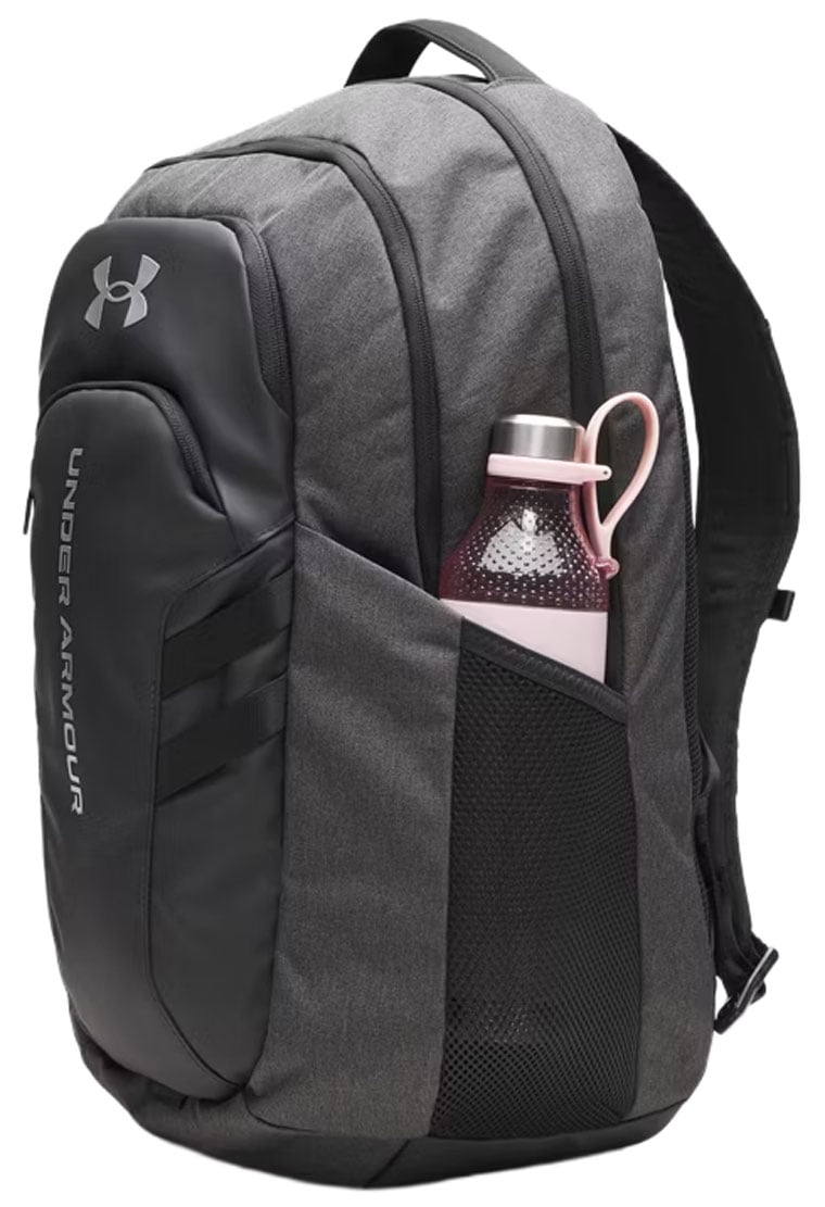 Under Armour Hustle 6.0 Pro 31L Backpack - Water-Resistant Laptop Pack, Black Full Heather / Black / Metallic Silver – alternate view 1