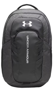 Under Armour Hustle 6.0 Pro 31L Backpack - Water-Resistant Laptop Pack, Black Full Heather / Black / Metallic Silver