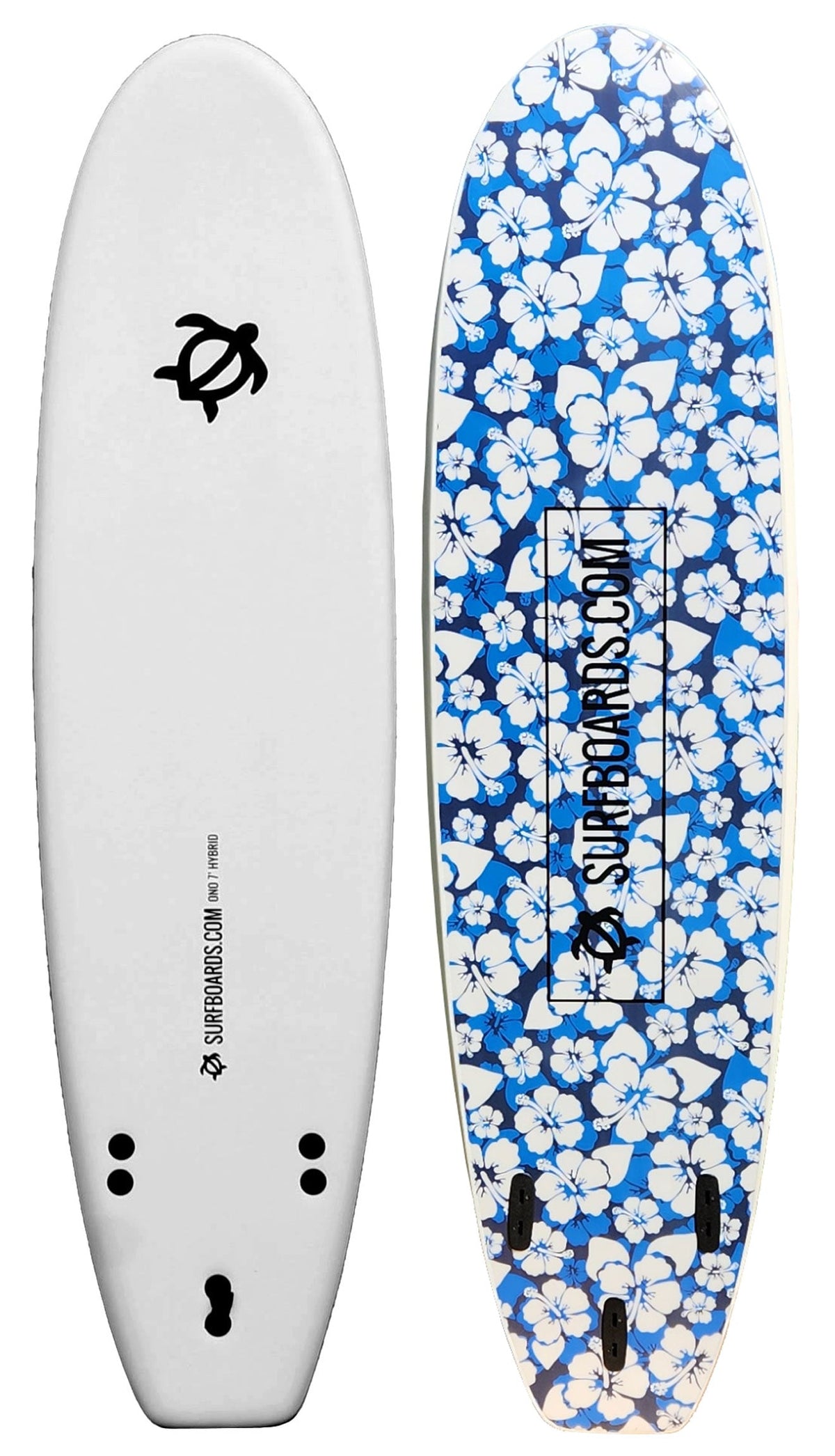 Surfboards.com Ono 7' Hybrid Surfboard - Blue Hibiscus