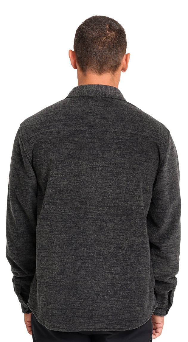 Billabong Furnace Men's Button Down Flannel Sweater - Black – back view