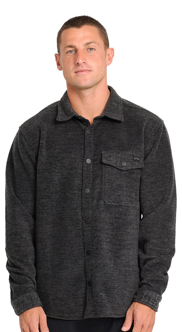 Billabong Furnace Men's Button Down Flannel Sweater - Black