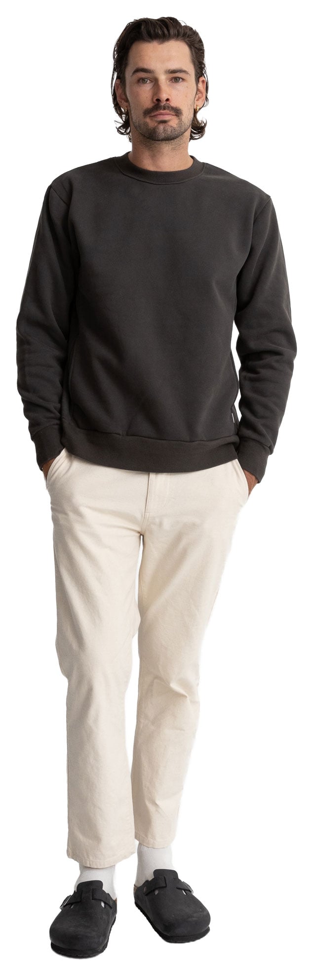 Rhythm Classic Fleece Men's Crew - Black – alternate view 1