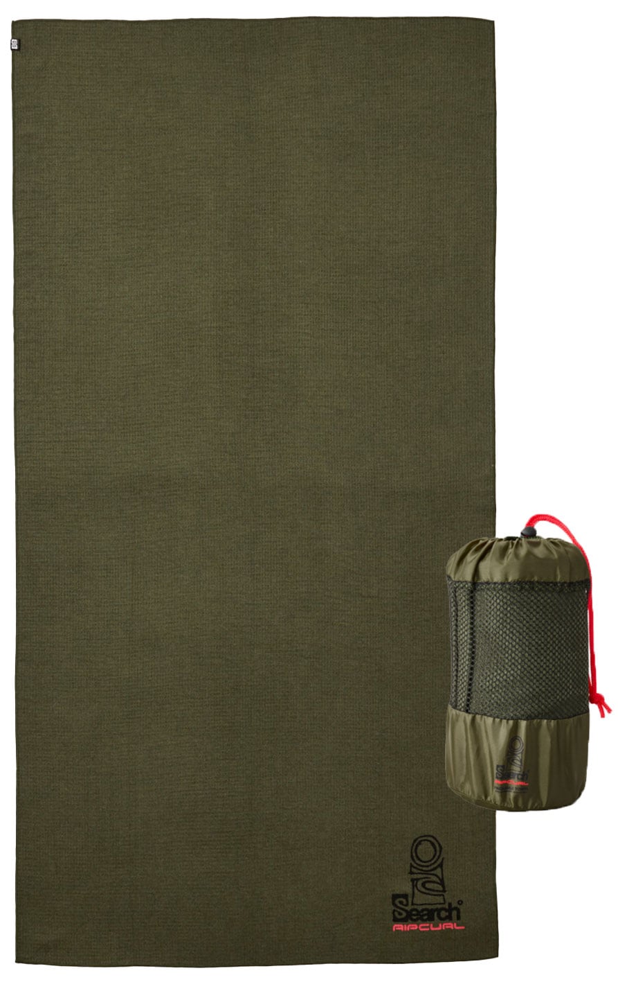 Rip Curl Search Packable Beach Towel - Lightweight Quick-Dry, Deep Cactus Green