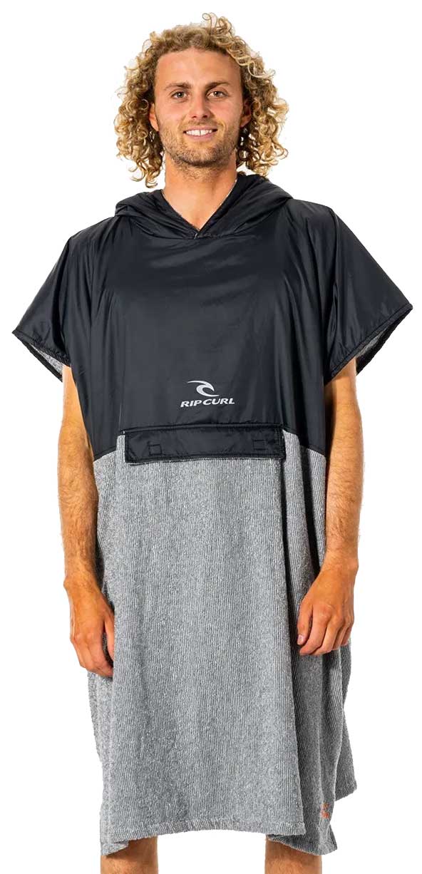 Rip Curl Viral Anti-Series Hooded Towel - Black / Grey