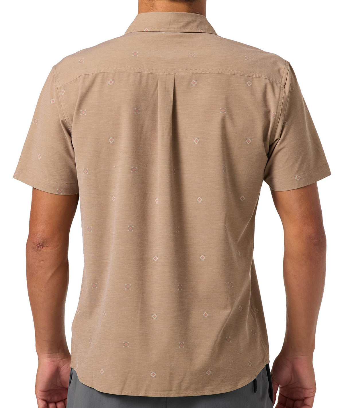 O'Neill TRVLR Traverse SS Button Down Shirt - Dark Khaki – back view