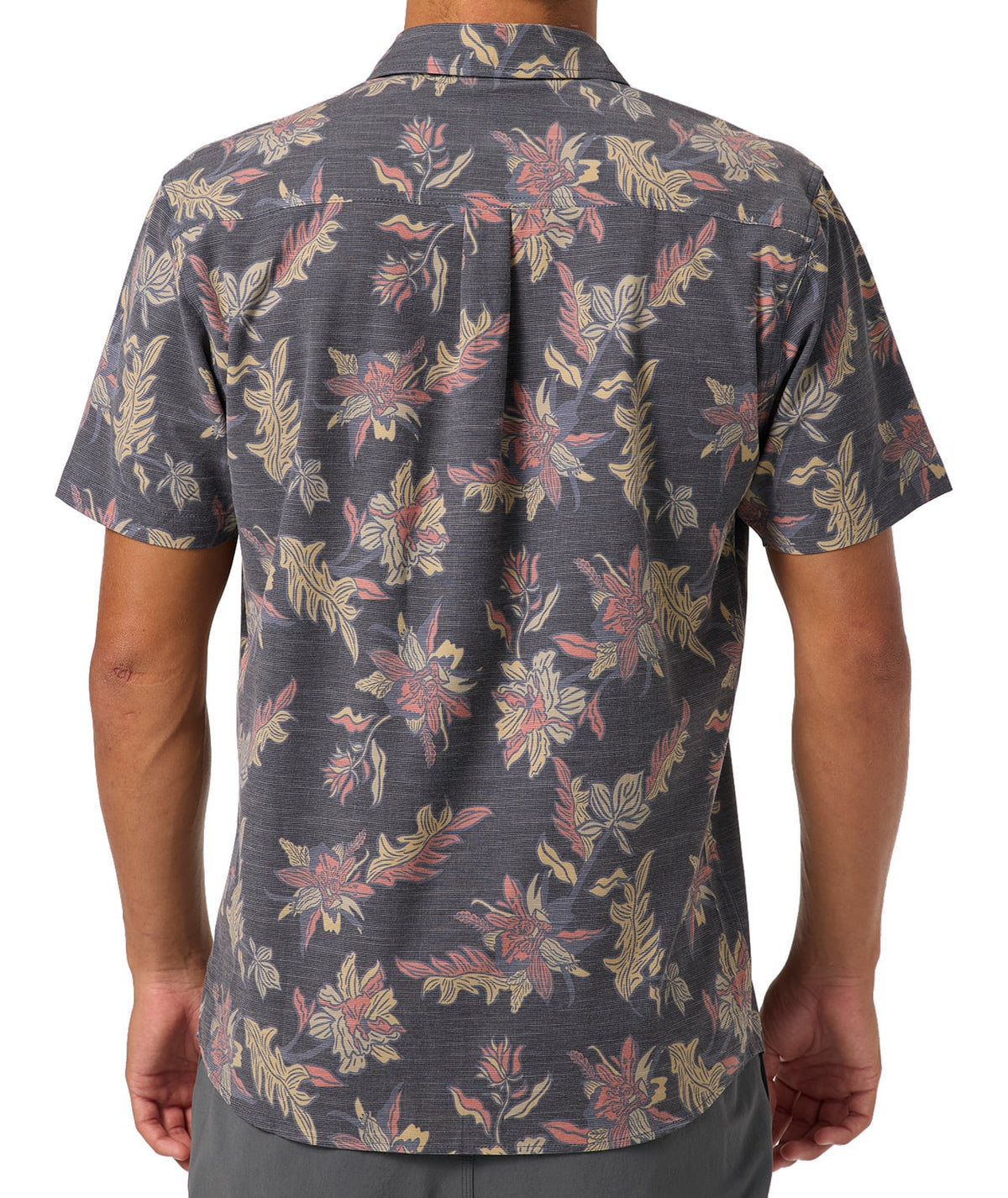 O'Neill UPF Slub Standard SS Button Down Shirt - Black – back view