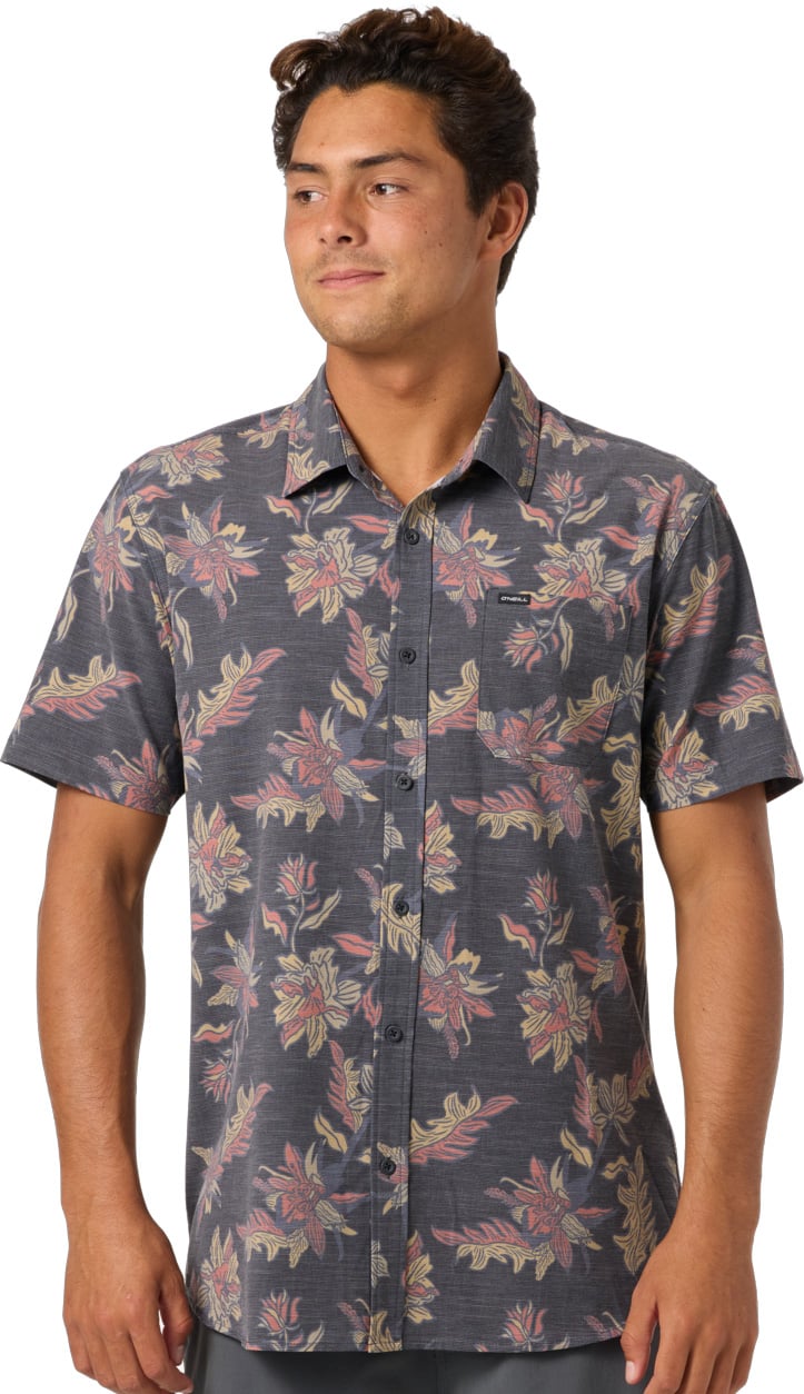 O'Neill UPF Slub Standard SS Button Down Shirt - Black