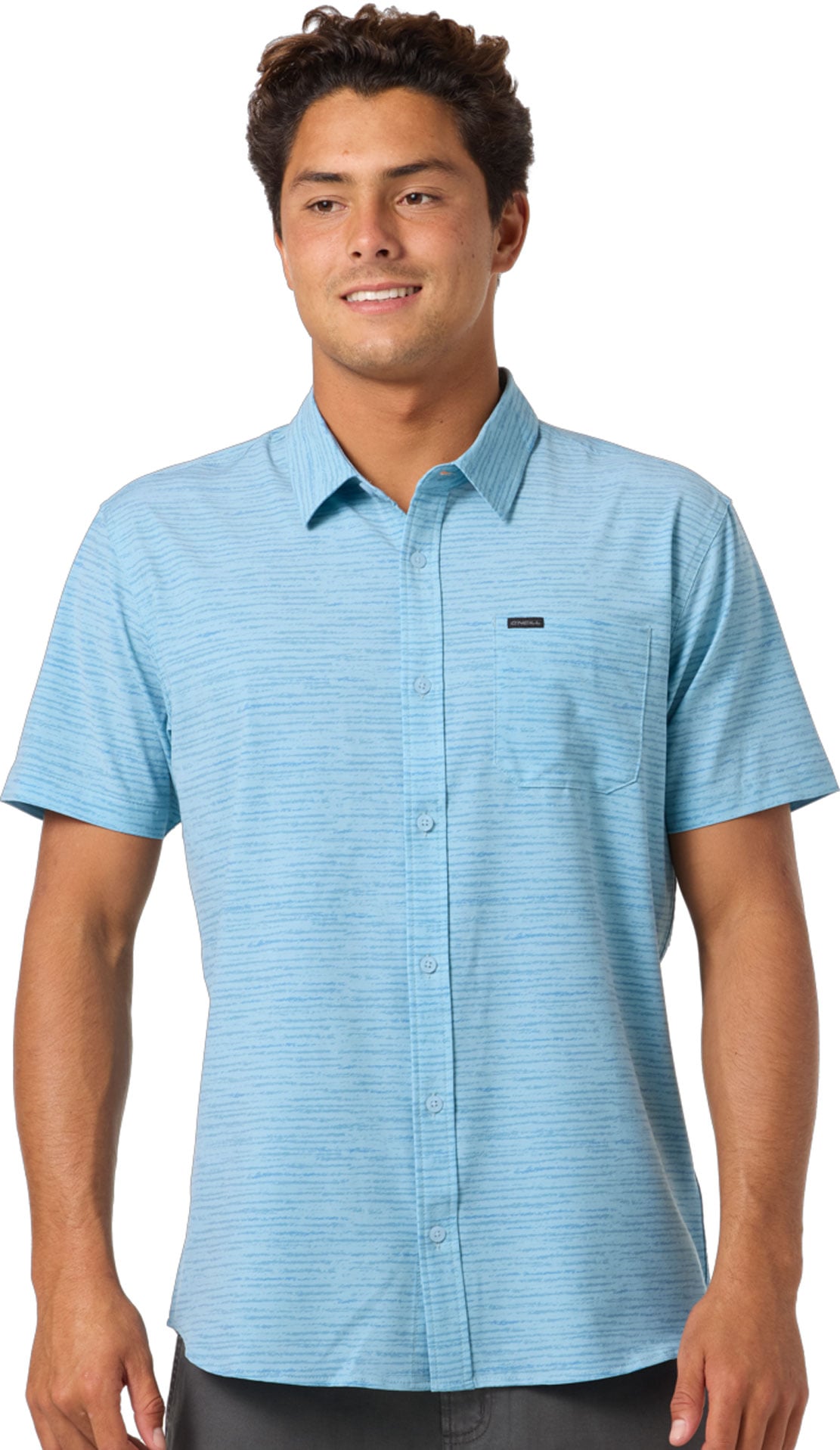 O'Neill TRVLR Traverse SS Button Down Shirt - Stone Blue