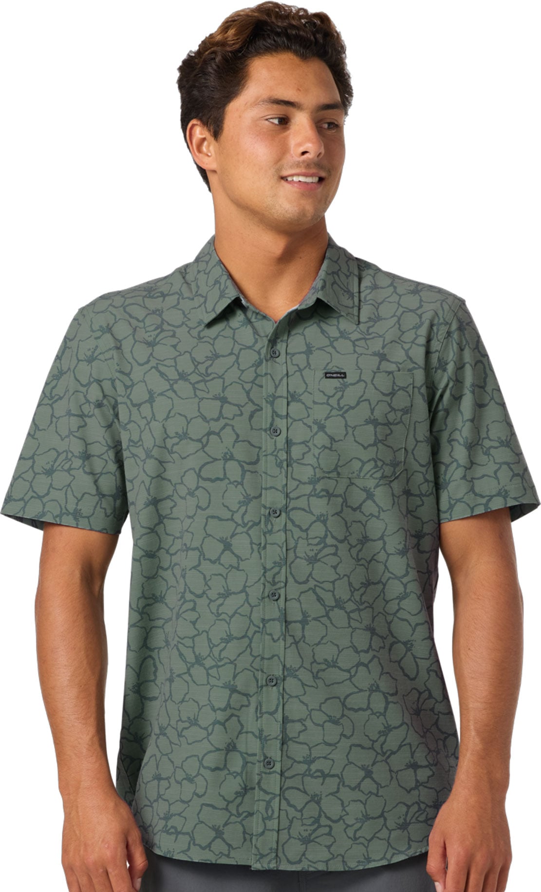 O'Neill UPF Slub Relaxed SS Button Down Shirt - Dark Shadow