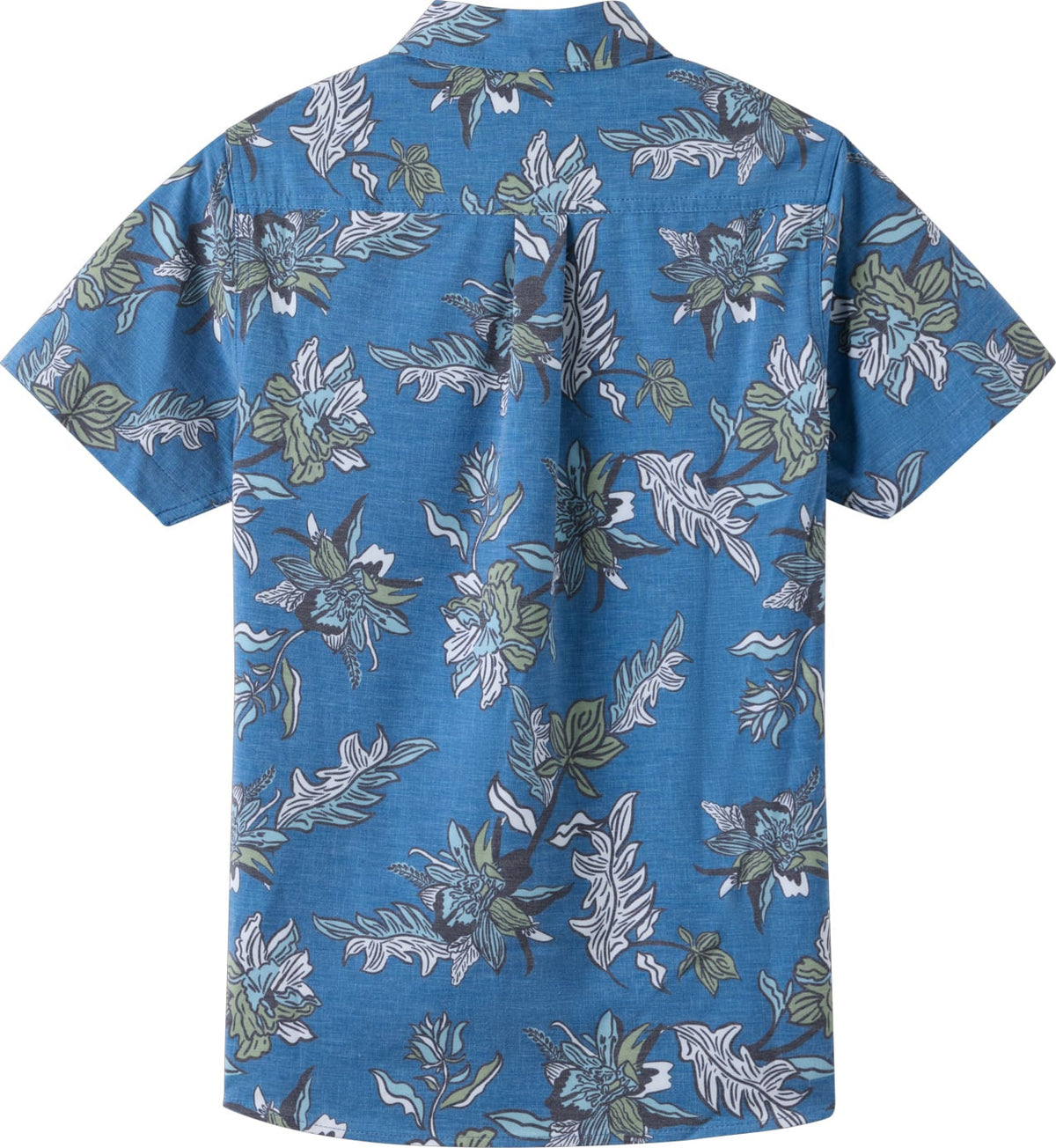 O'Neill UPF Slub Standard Short Sleeve Men's Button Down Shirt - Midnight Navy – back view
