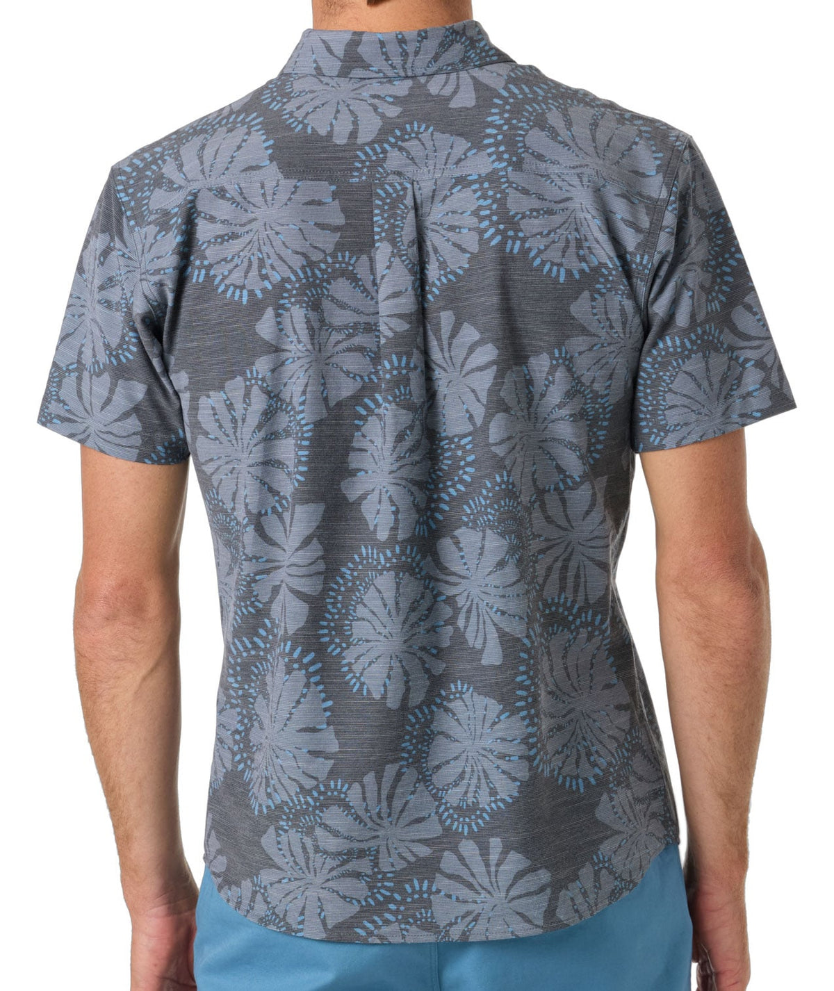 O'Neill UPF Slub Standard Short Sleeve Men's Button Down Shirt - Black 2 – back view