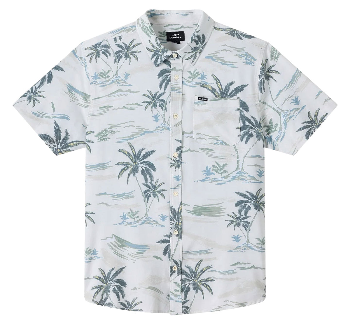O'Neill Slub Standard Woven Men's Short Sleeve Button Down Shirt - Tofu 2