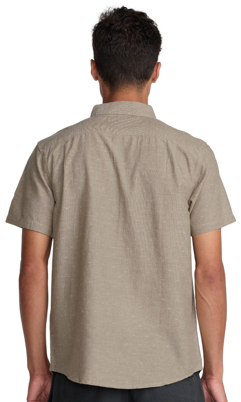 RVCA That'll Do Dobby Men's Short Sleeve Button Down Shirt - Sand – back view