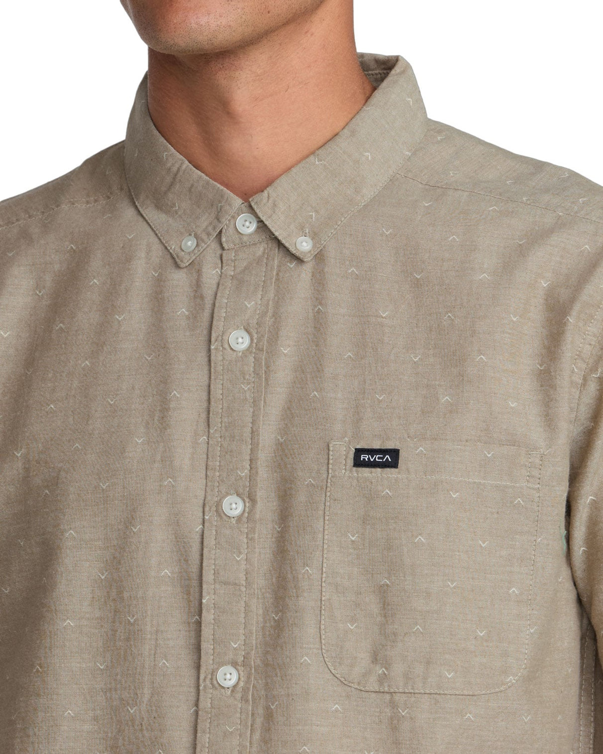 RVCA That'll Do Dobby Men's Short Sleeve Button Down Shirt - Sand – alternate view 1