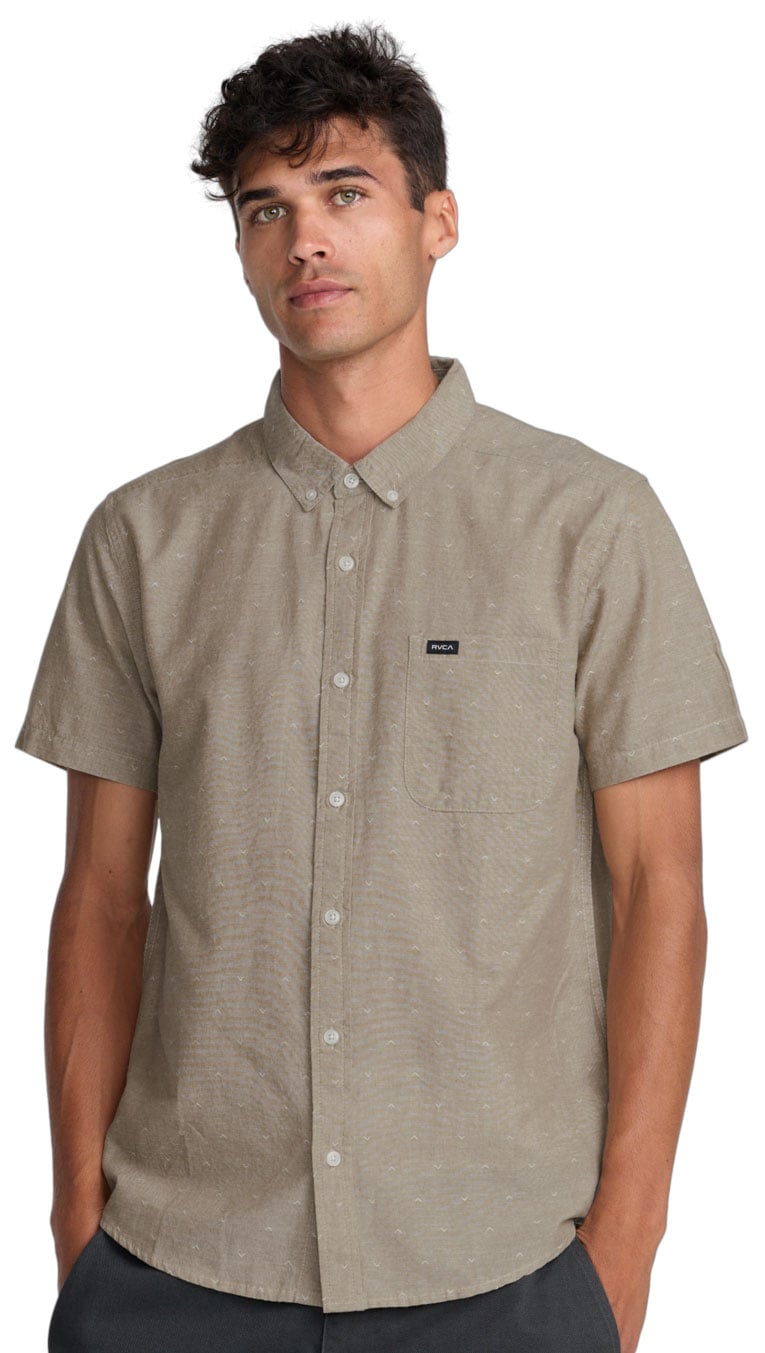RVCA That'll Do Dobby Men's Short Sleeve Button Down Shirt - Sand