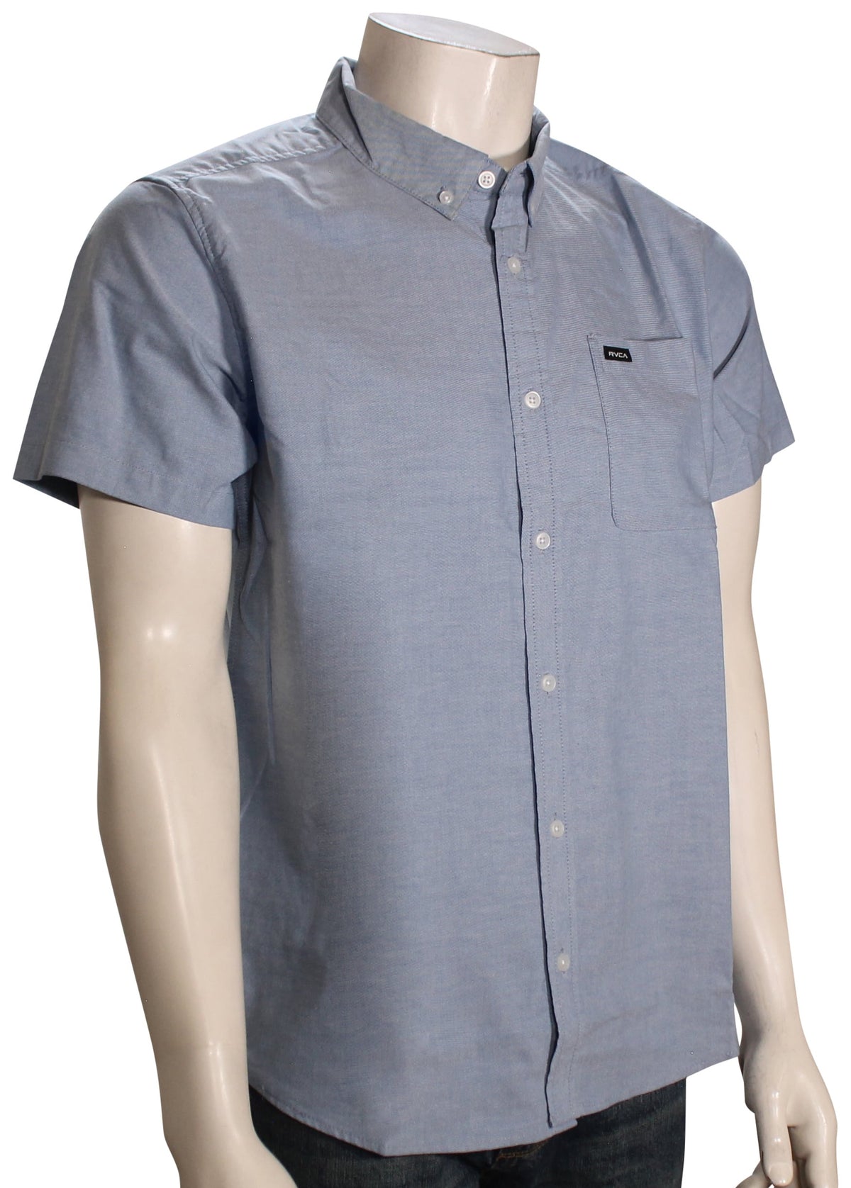 RVCA That'll Do Stretch SS Button Down Shirt - Oxford Blue