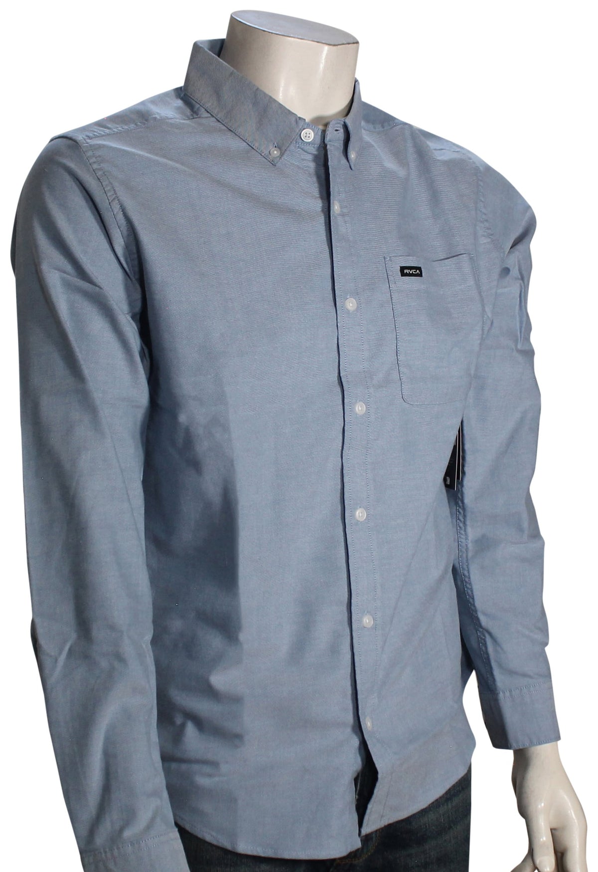 RVCA That'll Do Stretch LS Button Down Shirt - Classic Oxford Blue