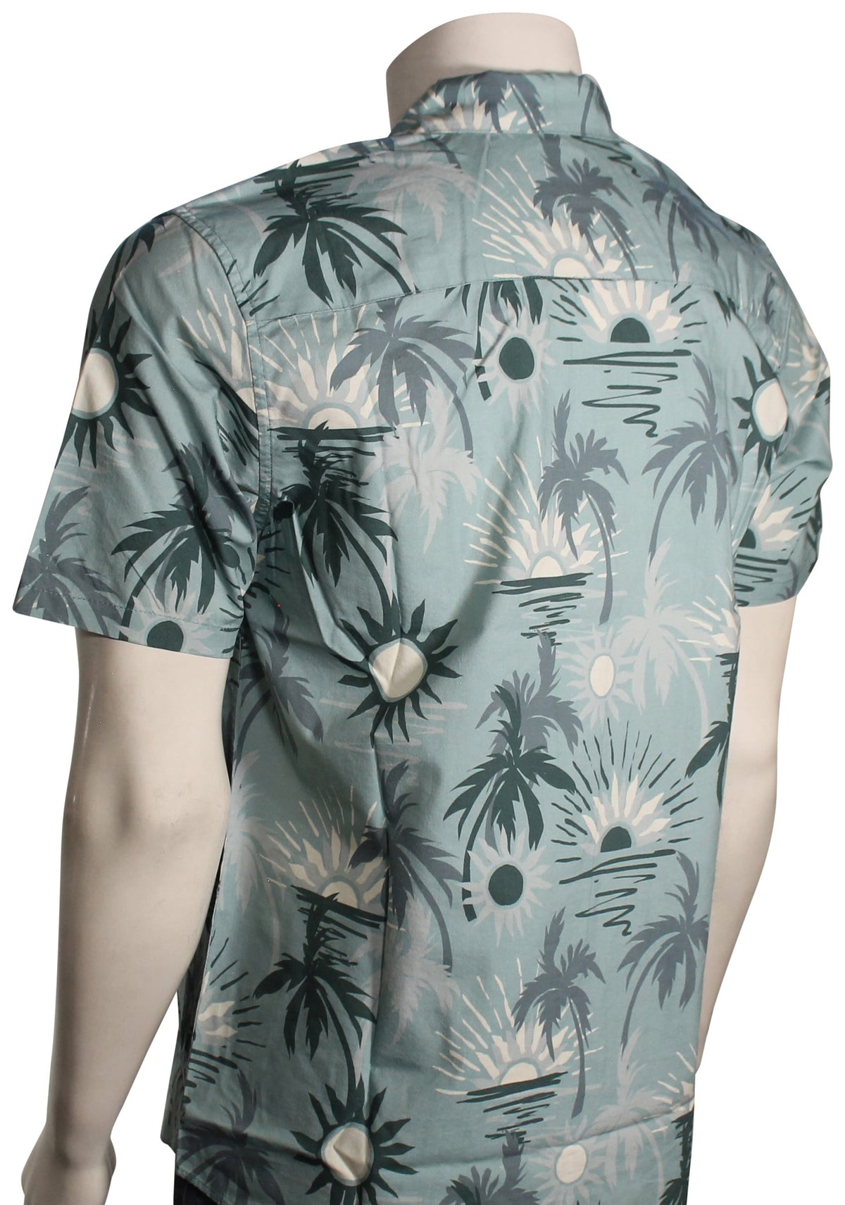 RVCA Sunsets SS Button Down Shirt - Blue Haze – back view