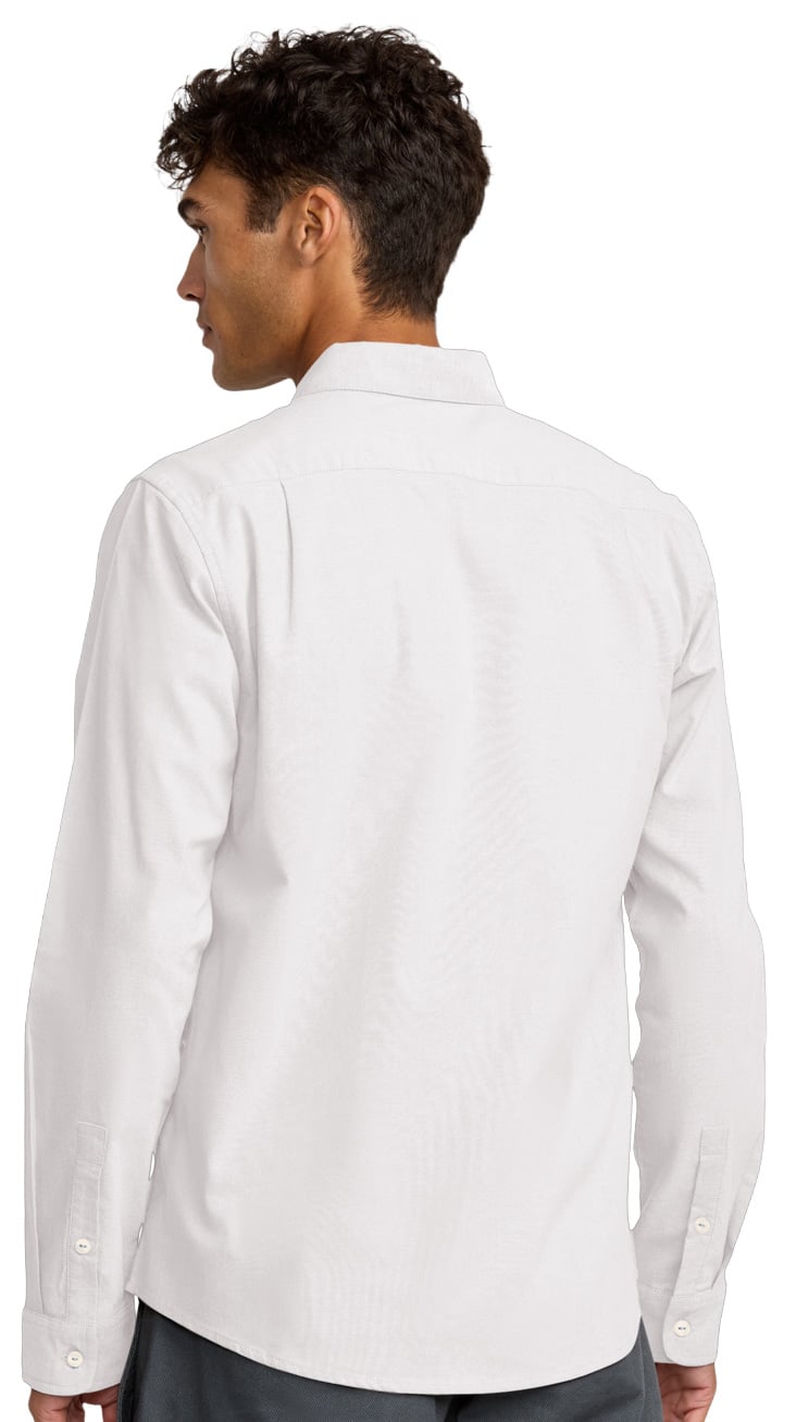 RVCA That'll Do Stretch LS Button Down Shirt - White – back view