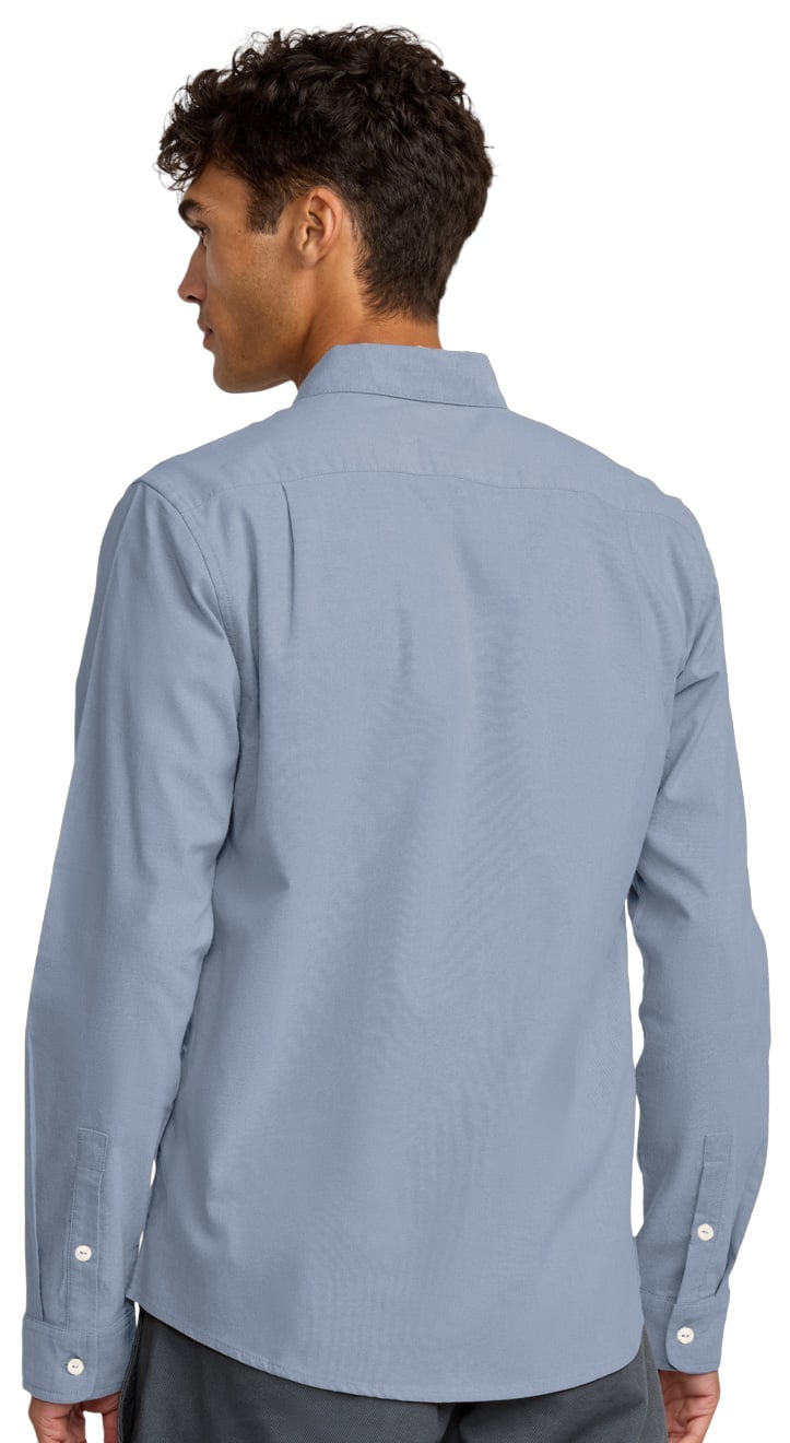 RVCA That'll Do Stretch LS Button Down Shirt - Oxford Blue – back view