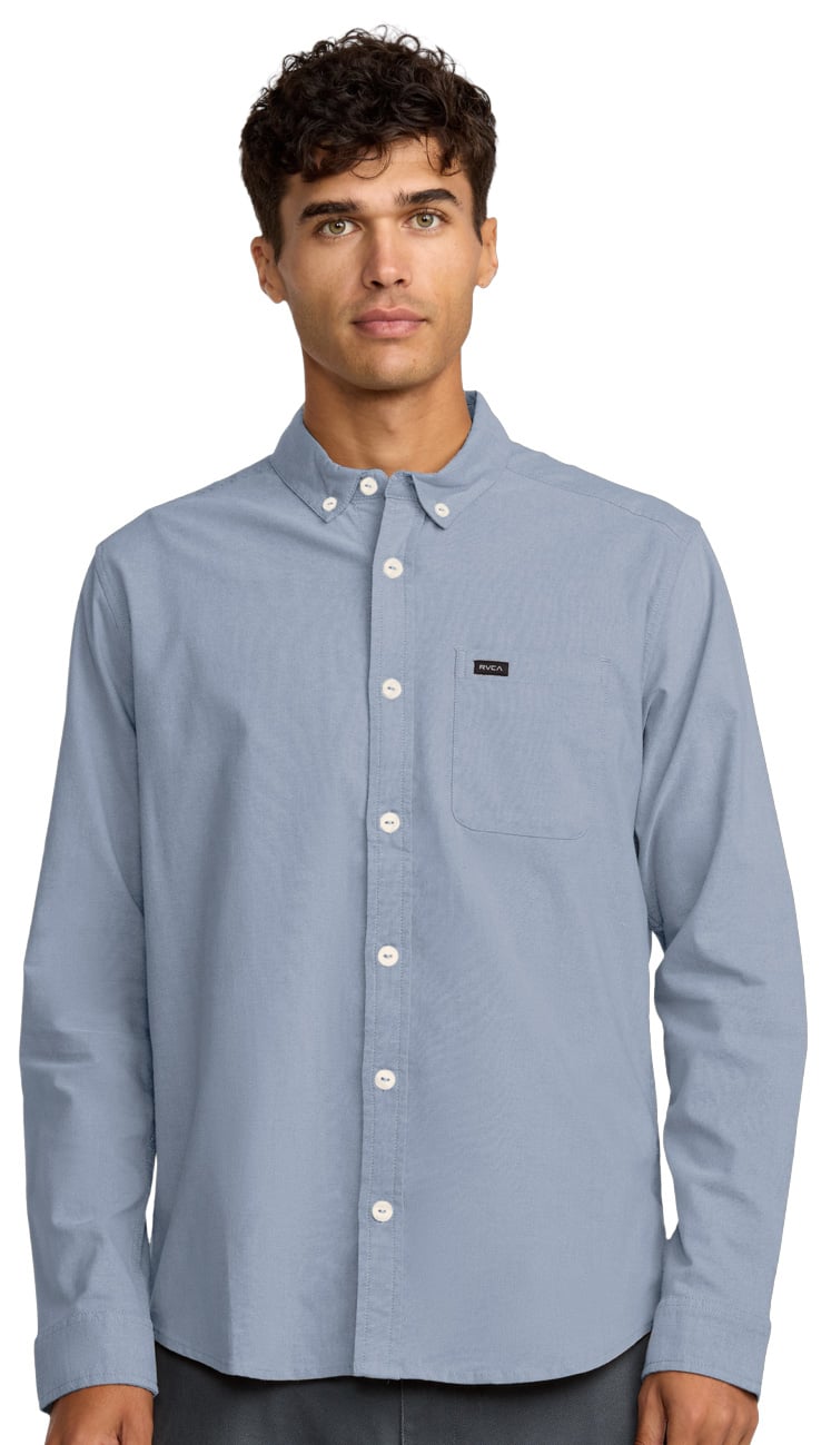 RVCA That'll Do Stretch LS Button Down Shirt - Oxford Blue