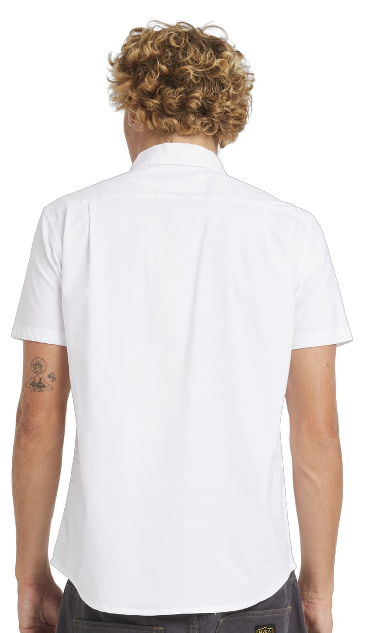 RVCA That'll Do Stretch SS Button Down Shirt - White – back view