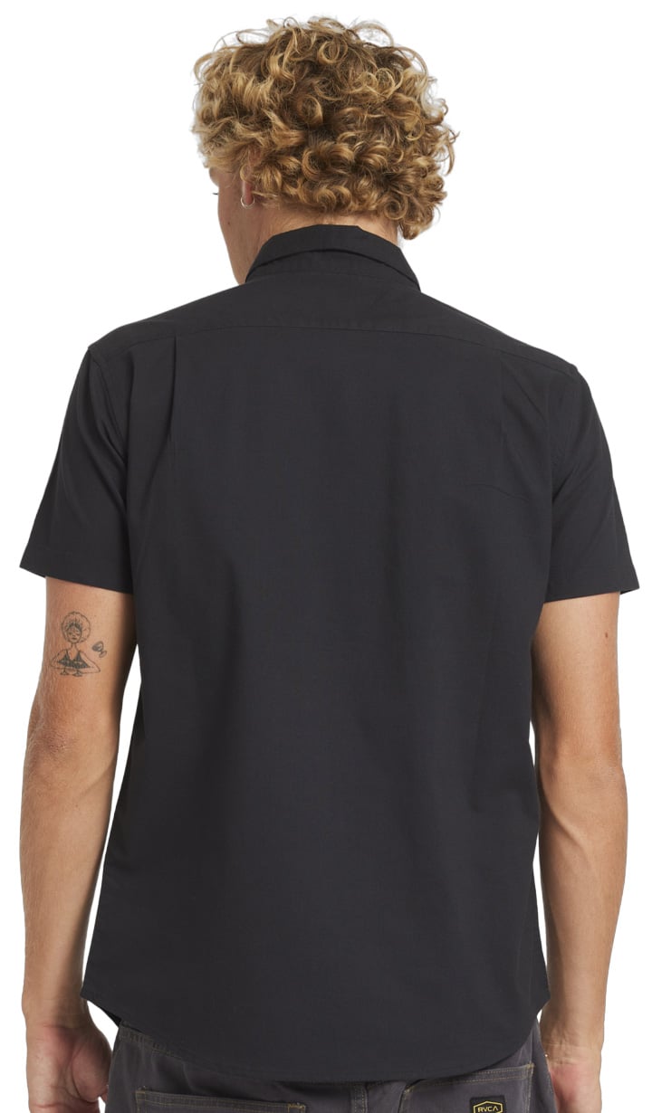 RVCA That'll Do Stretch SS Button Down Shirt - Black – back view